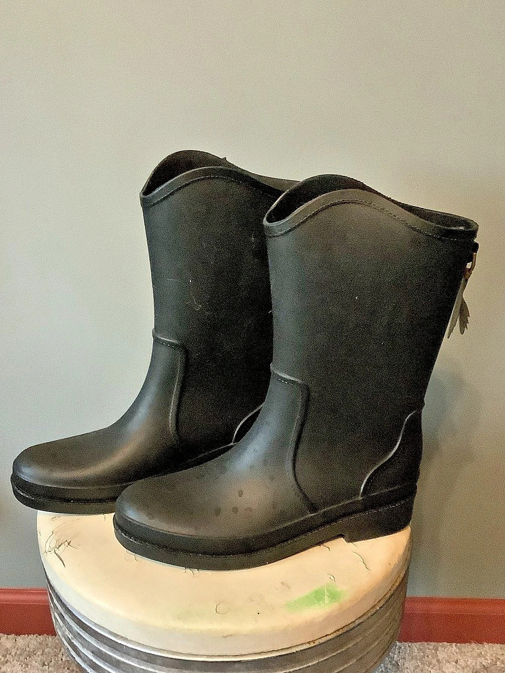London Rag Black Mid Calf Rain Boots - Size 39. US8.5.